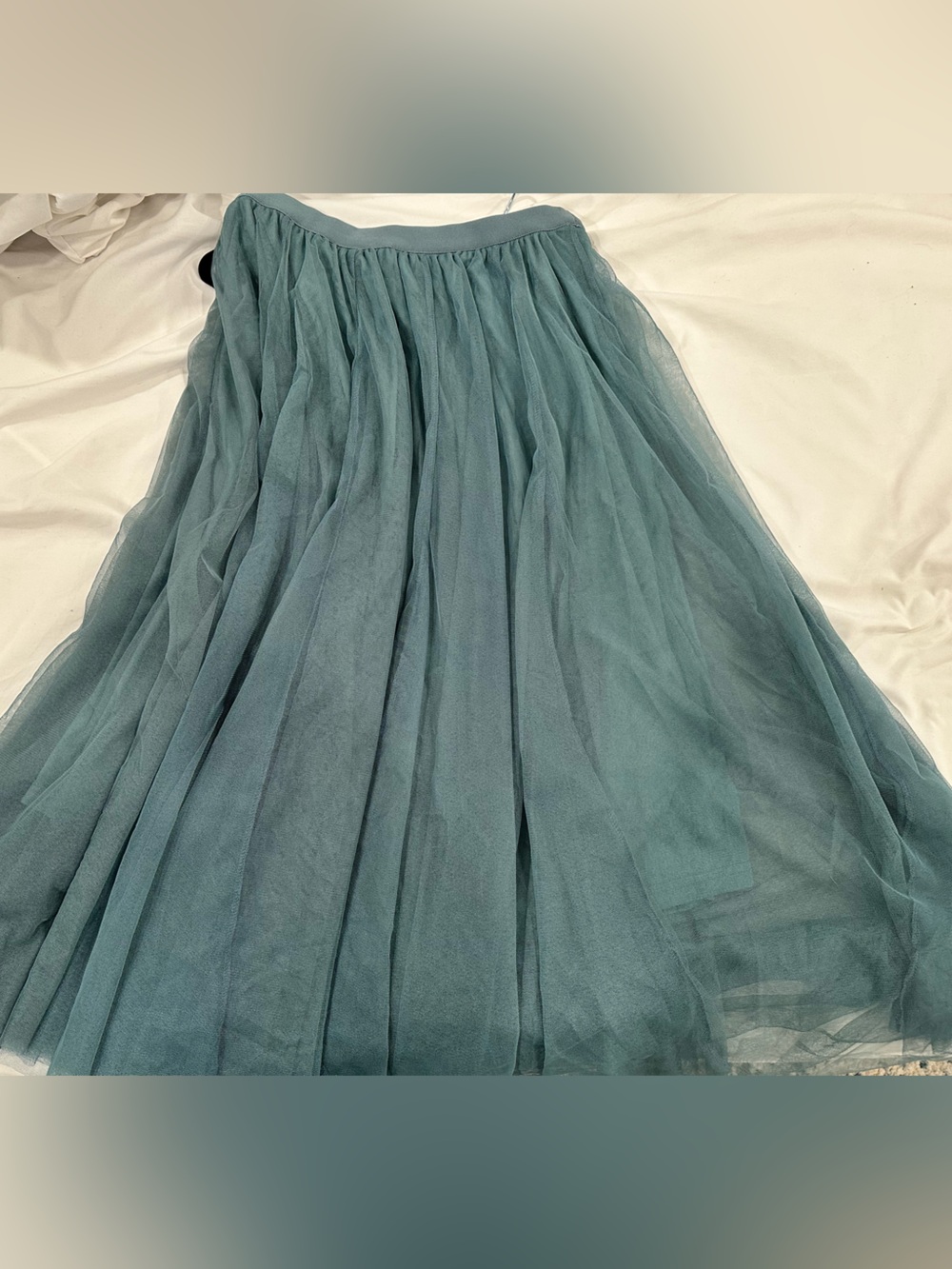 Blu Ivy Dusty Teal Full Layered Tulle Skirt